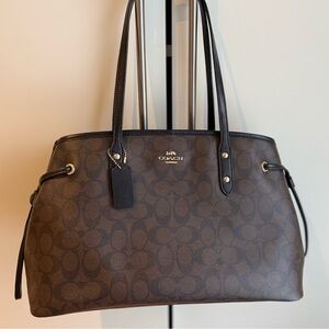 Coach Dark Brown Signature Shoulder Bag